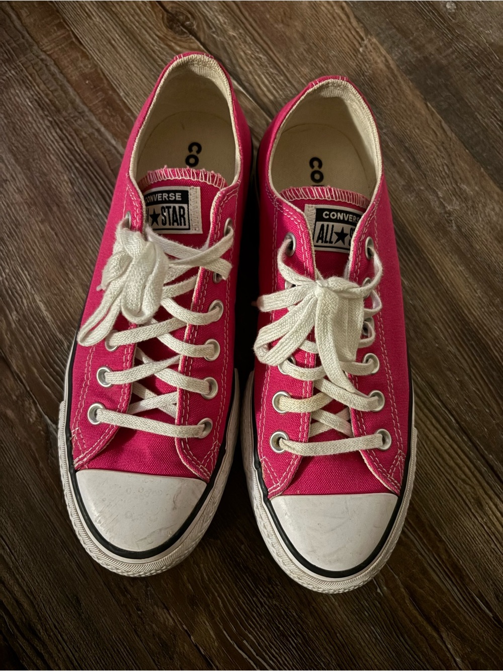 Converse Hot Pink Low-Top Canvas Sneakers - Picture 2 of 8